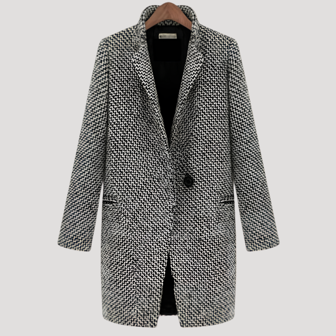 Manteau À Carreaux Femme Long Double Boutonnage