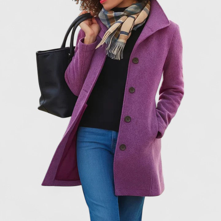 Manteau léger boutonné coupe classique pour femme