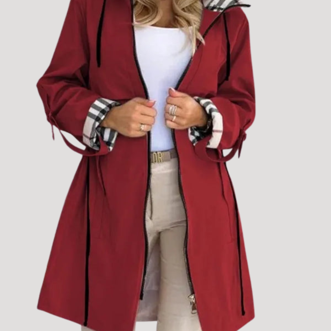 Manteau À Capuche Femme Long Ceinturé Décontracté