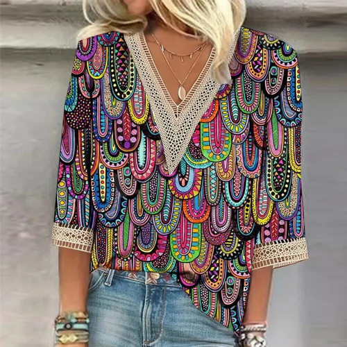 Blouse Femme Fluide En Chiffon Léger Pour L'Été