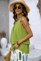Ensemble d'été fluide à pantalon imprimé pour femme