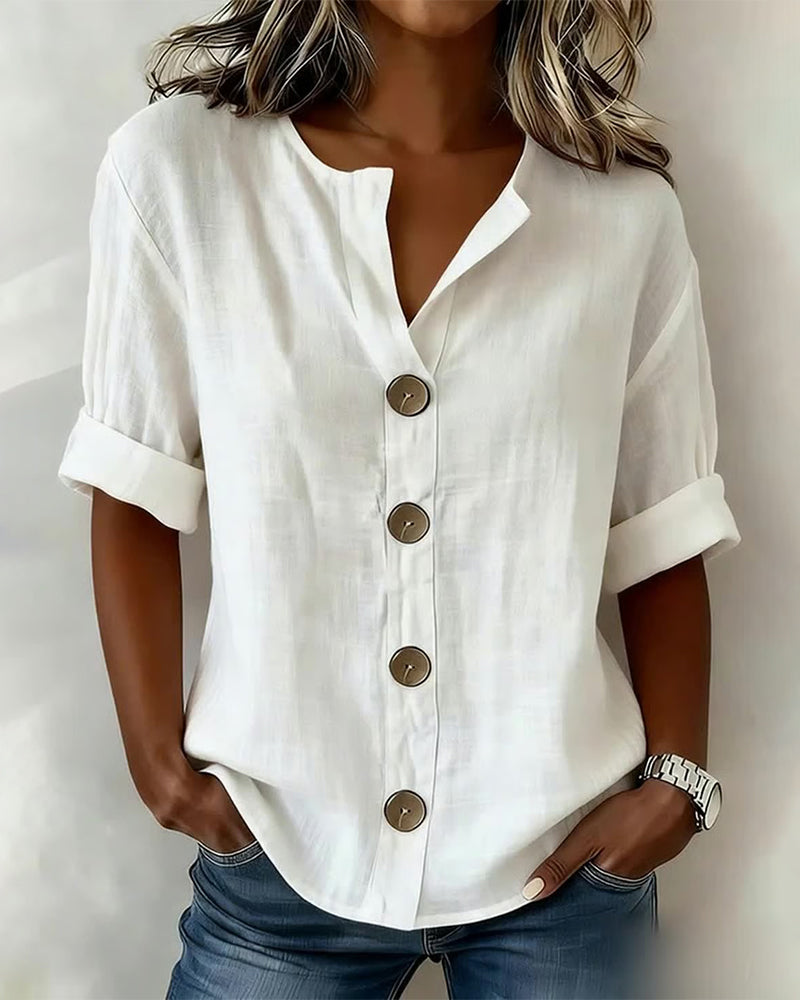 Blouse légère boutonnée coupe fluide pour femme