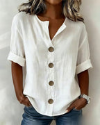Blouse légère boutonnée coupe fluide pour femme