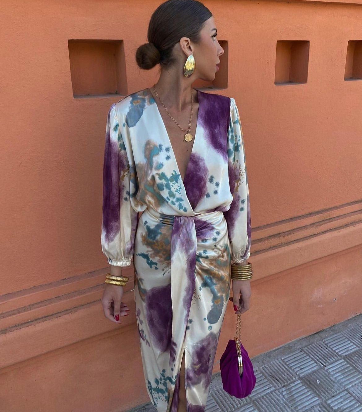 Robe Femme Décolleté En V Croisée Avec Ceinture Réglable