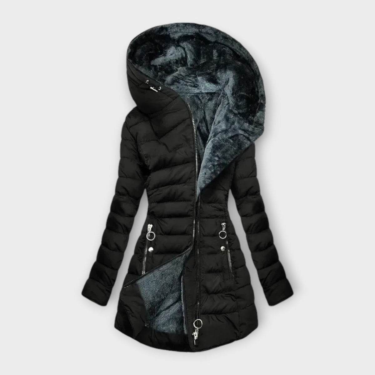 Veste d'hiver zippée à poches pour femme