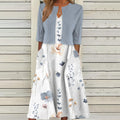 Robe Fleurie Femme Deux Pièces Avec Boléro Assorti