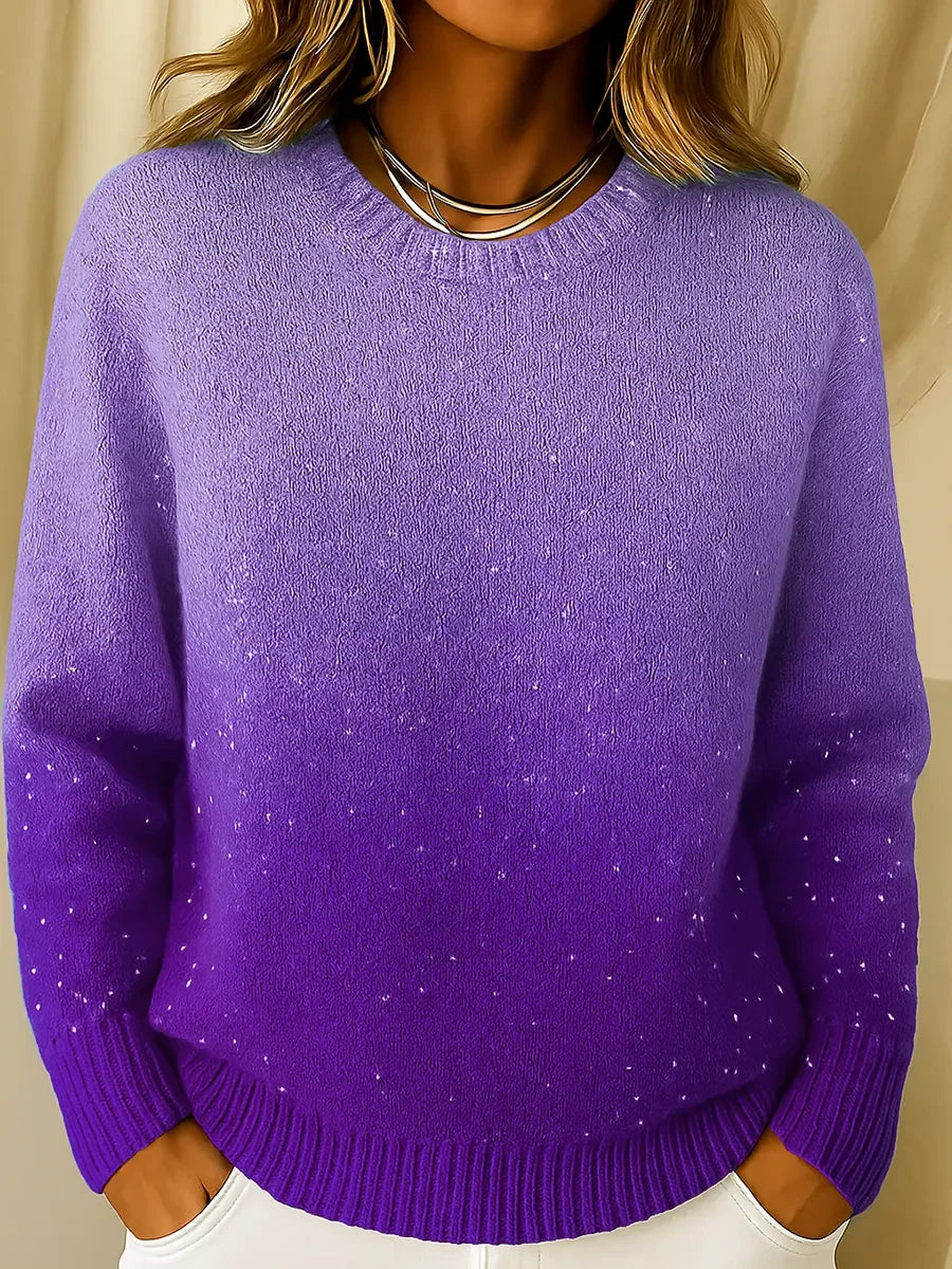 Pull Femme En Maille Douce À Dégradé Ombré Extensible