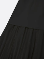 Robe longue plissée sans manches pour femme