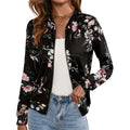 Blouson Aviateur Femme À Imprimé Fleuri Et Zip