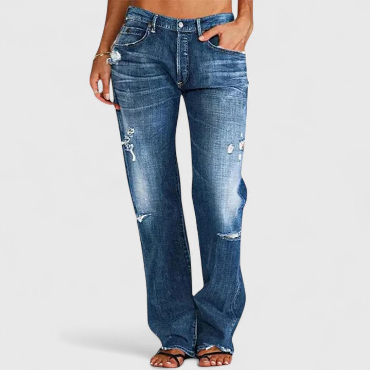 Jean Femme À Jambes Larges Et Coupe Décontractée