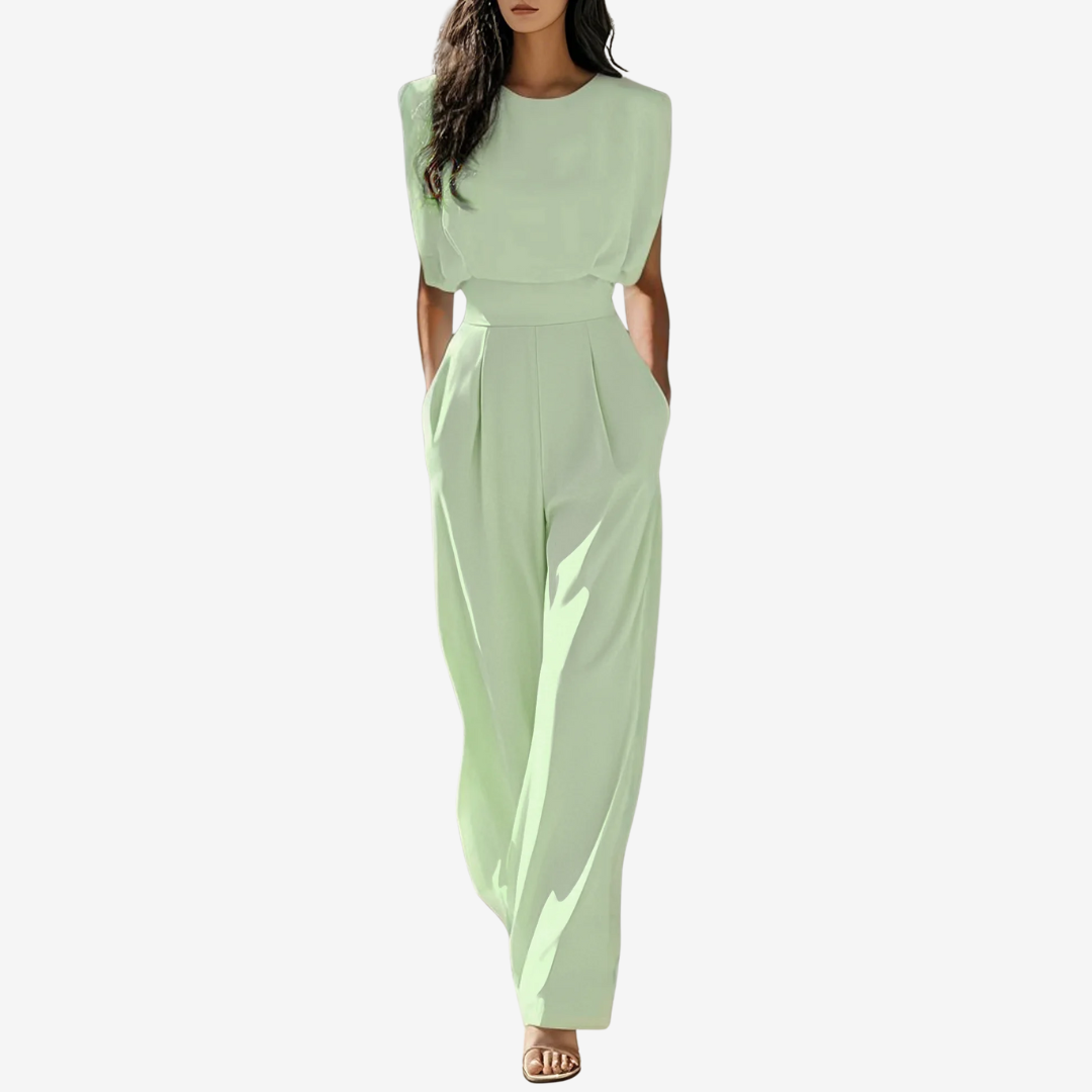 Combinaison Femme Fluide Avec Ceinture Coupe Minimaliste