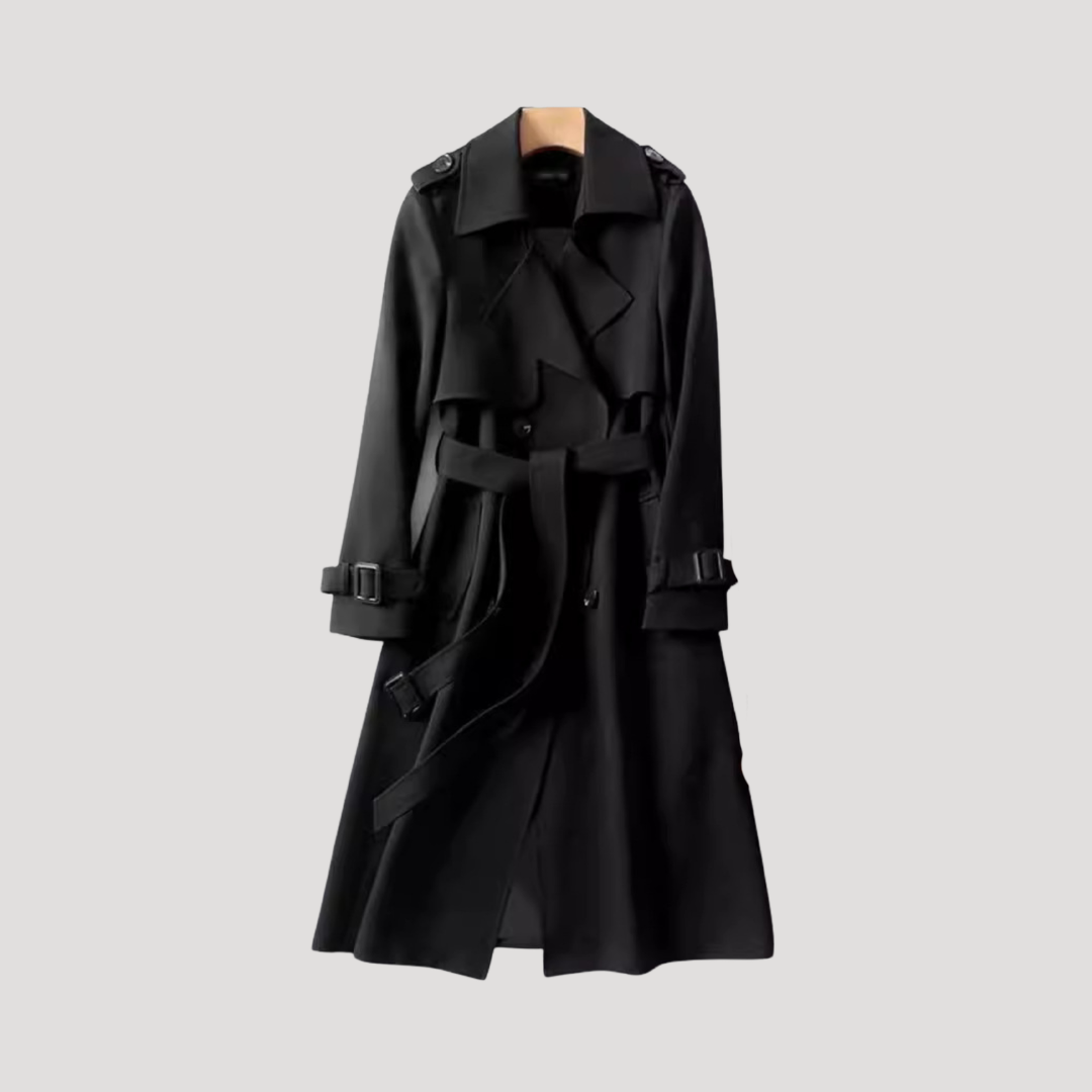 Trench Femme Long Ceinturé À Double Boutonnage