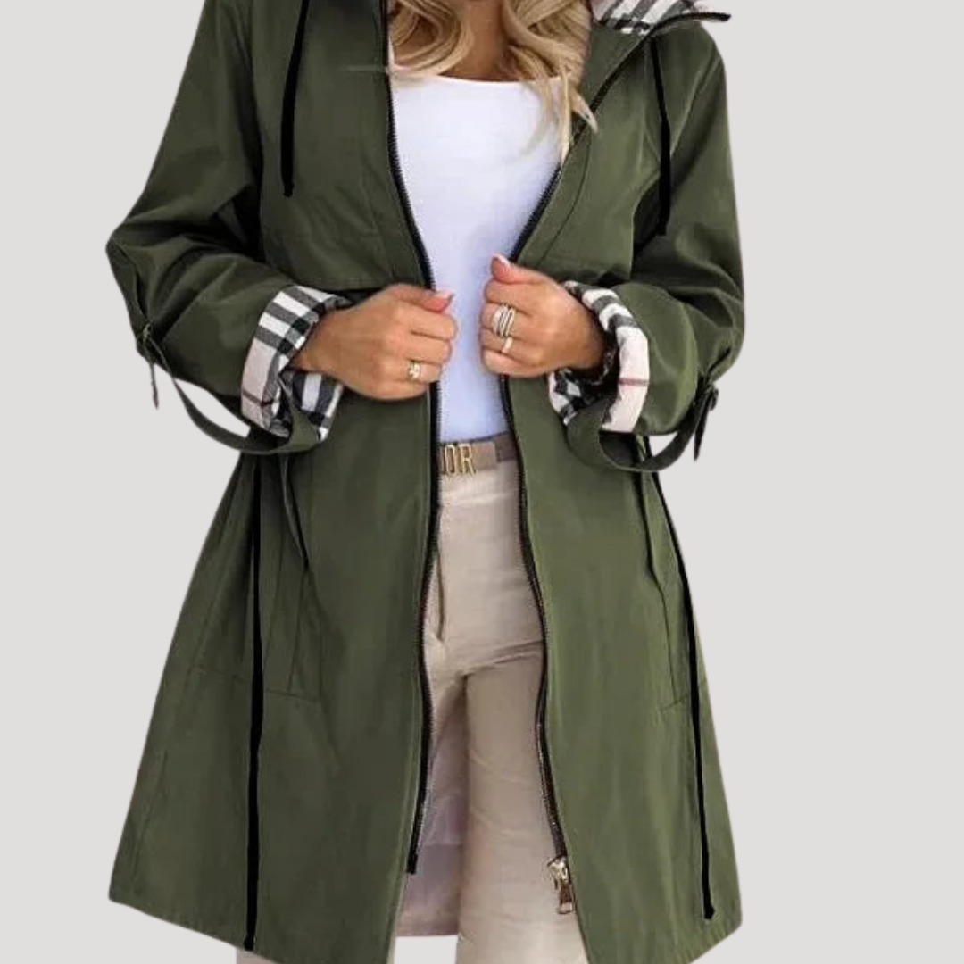 Manteau À Capuche Femme Long Ceinturé Décontracté