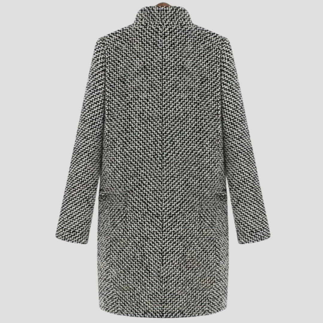 Manteau À Carreaux Femme Long Double Boutonnage
