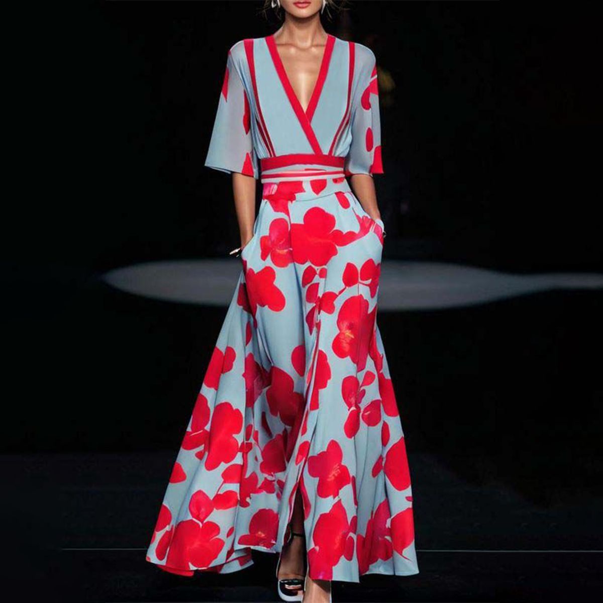 Robe à manches longues et coupe flatteuse pour femme