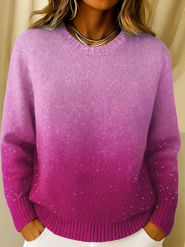 Pull Femme En Maille Douce À Dégradé Ombré Extensible