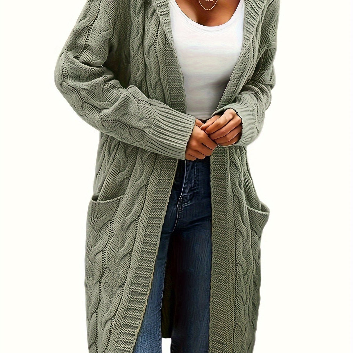 Gilet Femme En Maille Sans Col Avec Poche Pratique