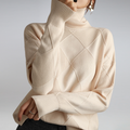 Pull Femme En Cachemire À Col Roulé Coupe Ajustée