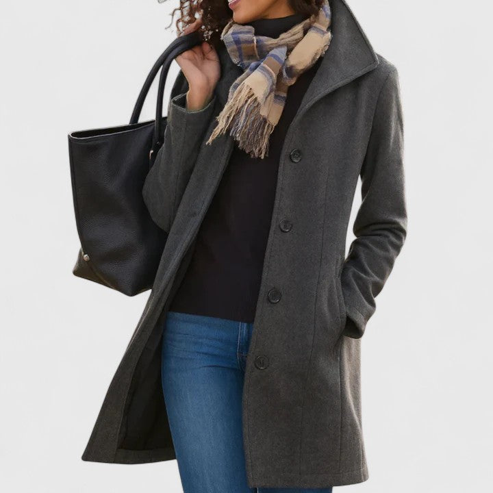 Manteau léger boutonné coupe classique pour femme