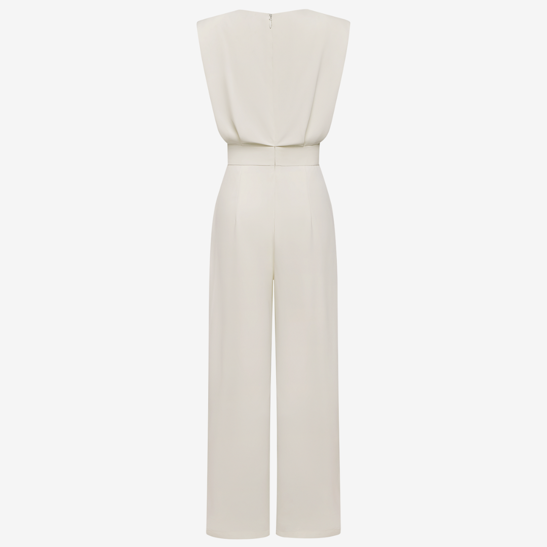 Combinaison Femme Fluide Avec Ceinture Coupe Minimaliste