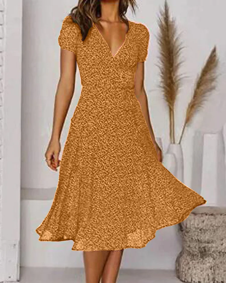 Robe Fleurie Femme En Mousseline Fluide Avec Col En V