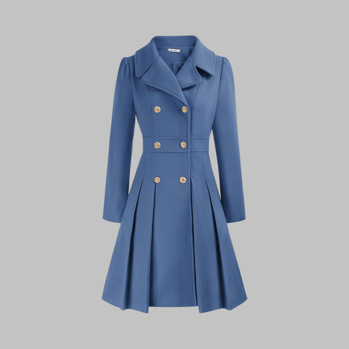 Manteau à double boutonnage et manches longues pour femme