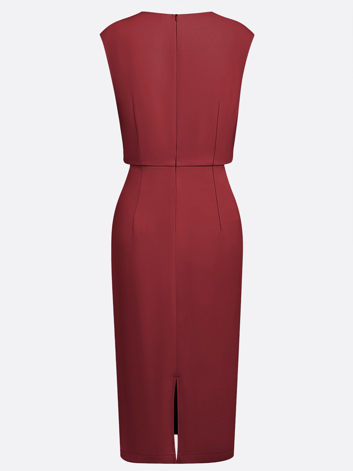 Robe Midi Femme Drapée À Décolleté Ouvert Et Coupe Ajustée