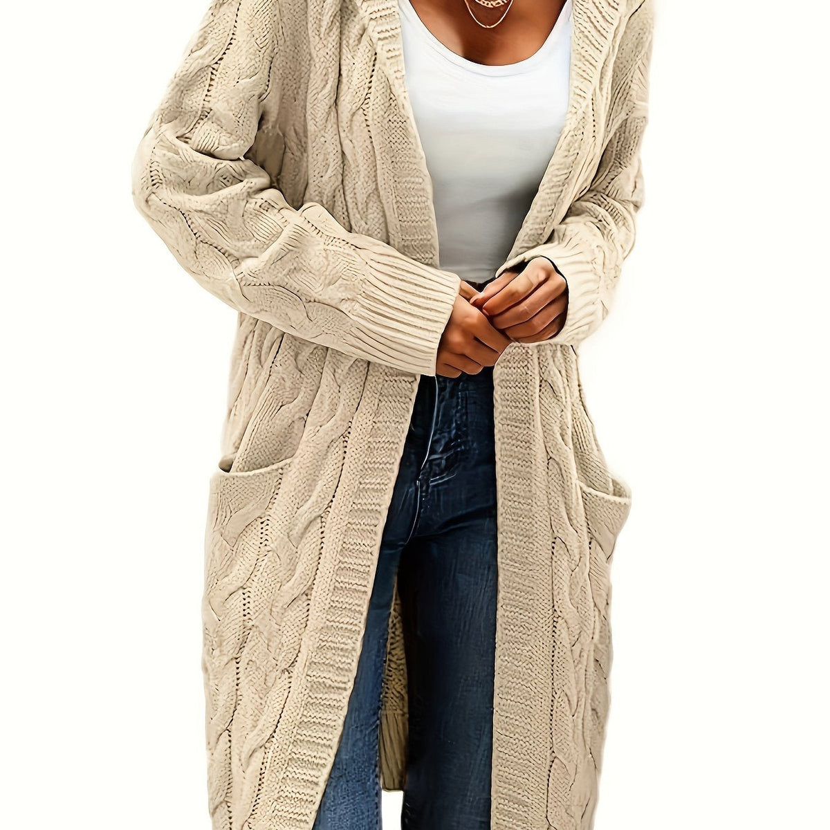 Gilet Femme En Maille Sans Col Avec Poche Pratique