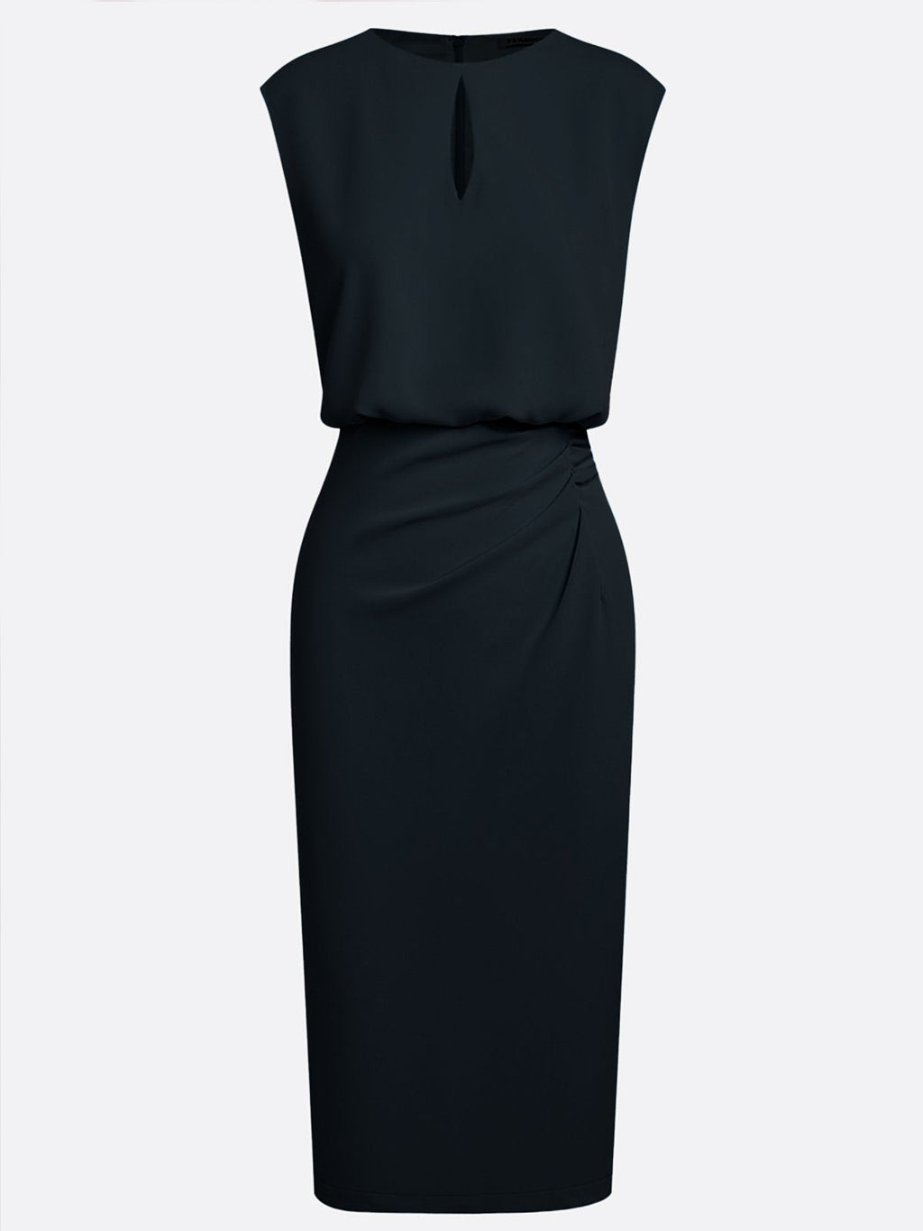 Robe Midi Femme Drapée À Décolleté Ouvert Et Coupe Ajustée