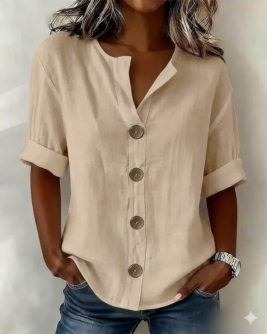 Blouse légère boutonnée coupe fluide pour femme