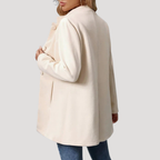 Manteau Femme Mi-Long Col Montant Poches Passepoilées
