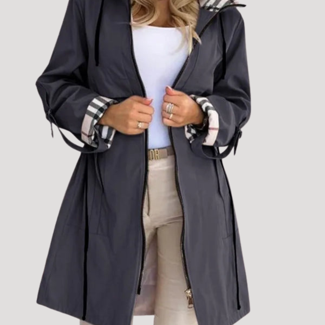 Manteau À Capuche Femme Long Ceinturé Décontracté