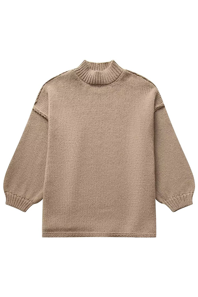 Pull Femme Chaud À Col Rond Et Coupe Décontractée