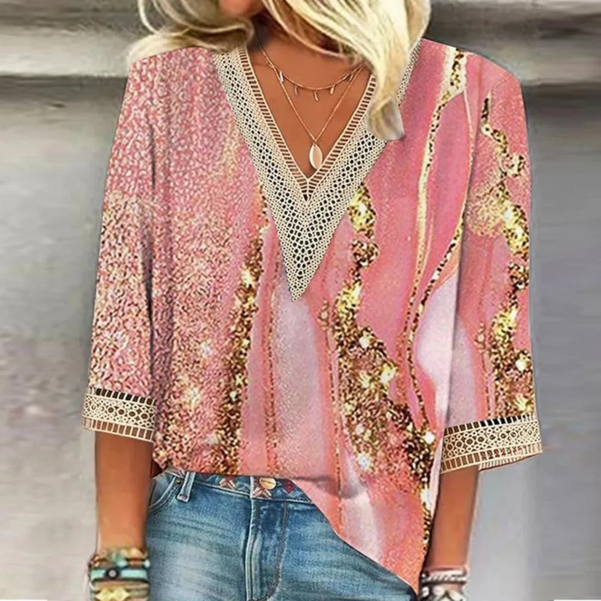Blouse Femme Fluide En Chiffon Léger Pour L'Été