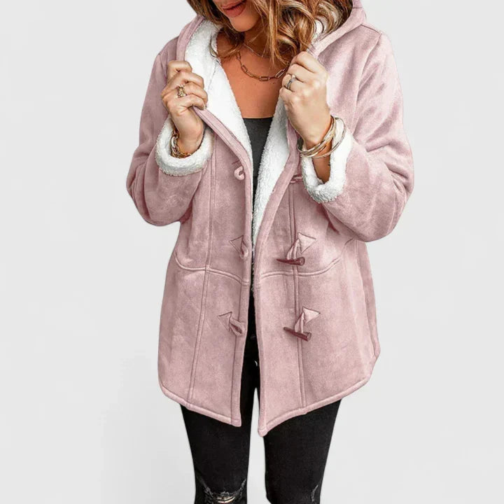 Manteau Femme Doublé Polaire À Capuche Et Brandebourgs