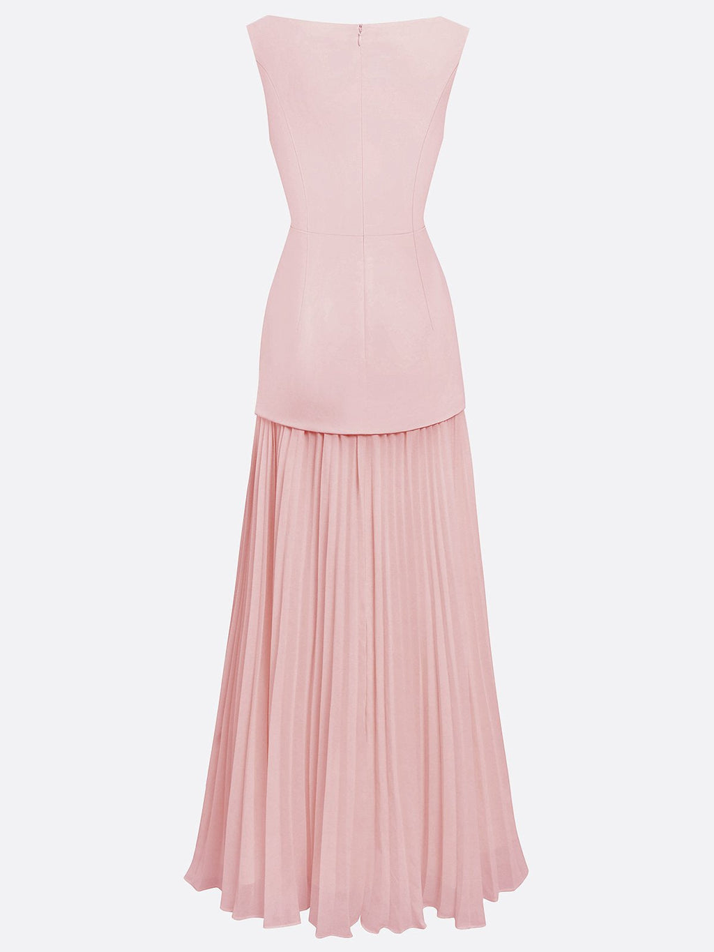 Robe longue plissée sans manches pour femme