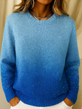 Pull Femme En Maille Douce À Dégradé Ombré Extensible
