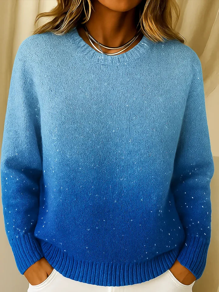 Pull Femme En Maille Douce À Dégradé Ombré Extensible