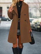 Trench Femme Double Boutonnage À Col À Revers Ajusté