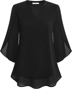 Blouse Femme Fluide Légère À Manches Chauve-Souris