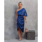 Robe Cocktail Femme Asymétrique Élégante Pour Soirée