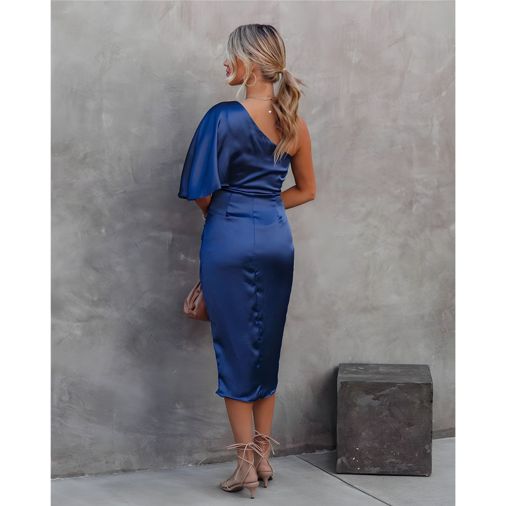 Robe Cocktail Femme Asymétrique Élégante Pour Soirée