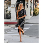 Robe Cocktail Femme Asymétrique Élégante Pour Soirée