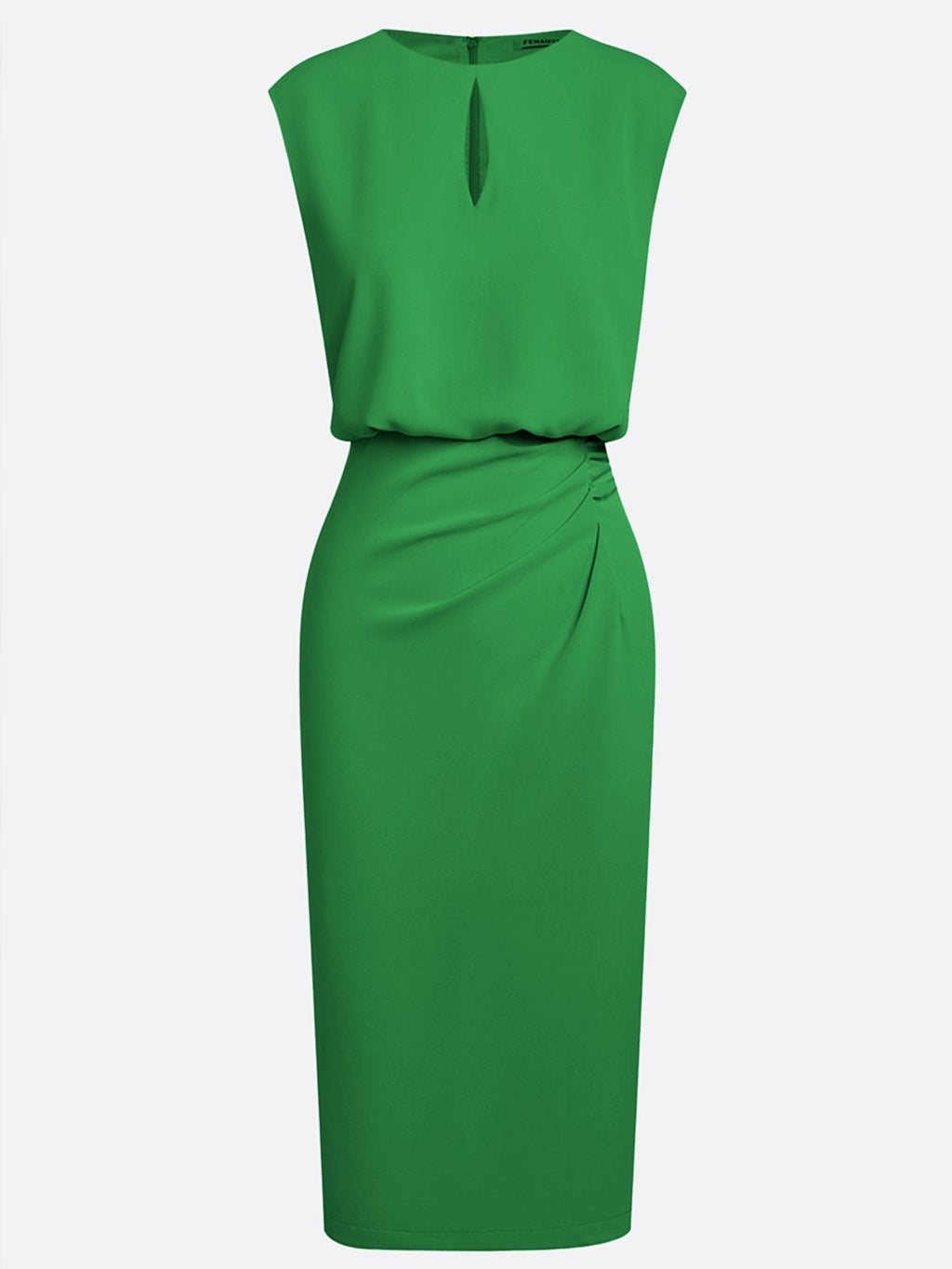 Robe Midi Femme Drapée À Décolleté Ouvert Et Coupe Ajustée