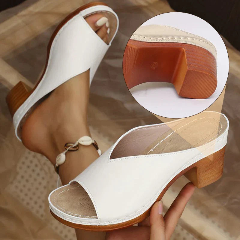 Sandales orthopédiques à talon bloc pour femme