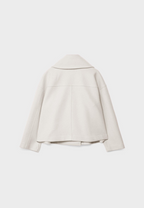 Blazer Court Femme À Revers Pointus Et Double Boutonnage