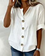 Blouse légère boutonnée coupe fluide pour femme