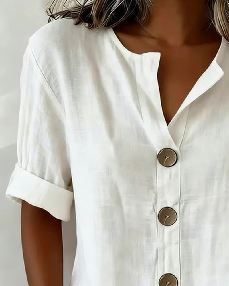Blouse légère boutonnée coupe fluide pour femme