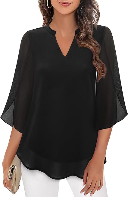 Blouse Femme Fluide Légère À Manches Chauve-Souris