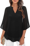Blouse Femme Fluide Légère À Manches Chauve-Souris